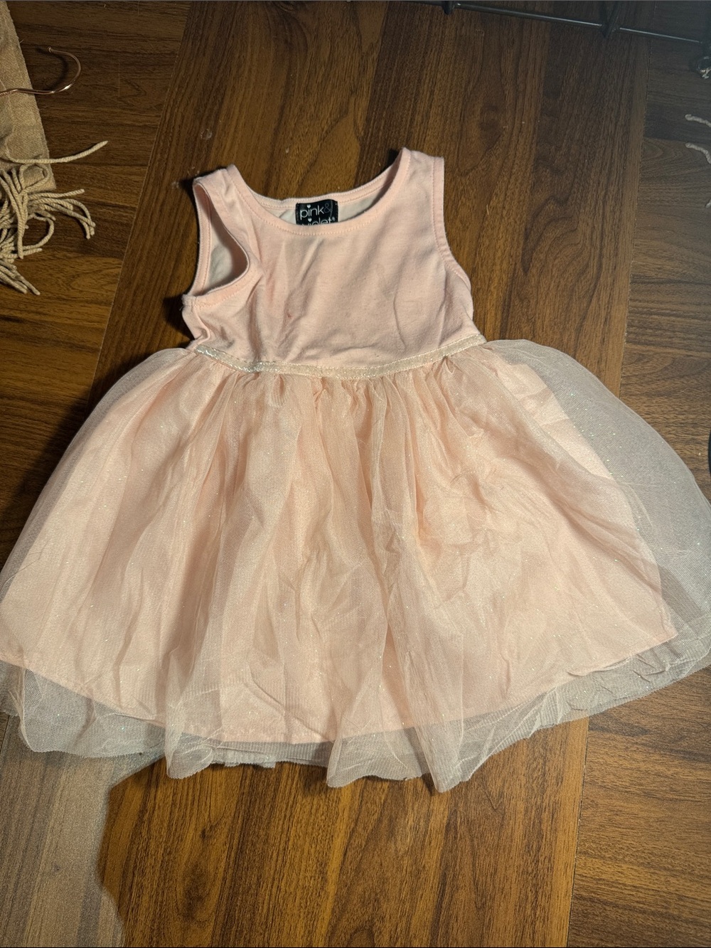 Pink& Violet Girls' Blush Tulle Party Dress
